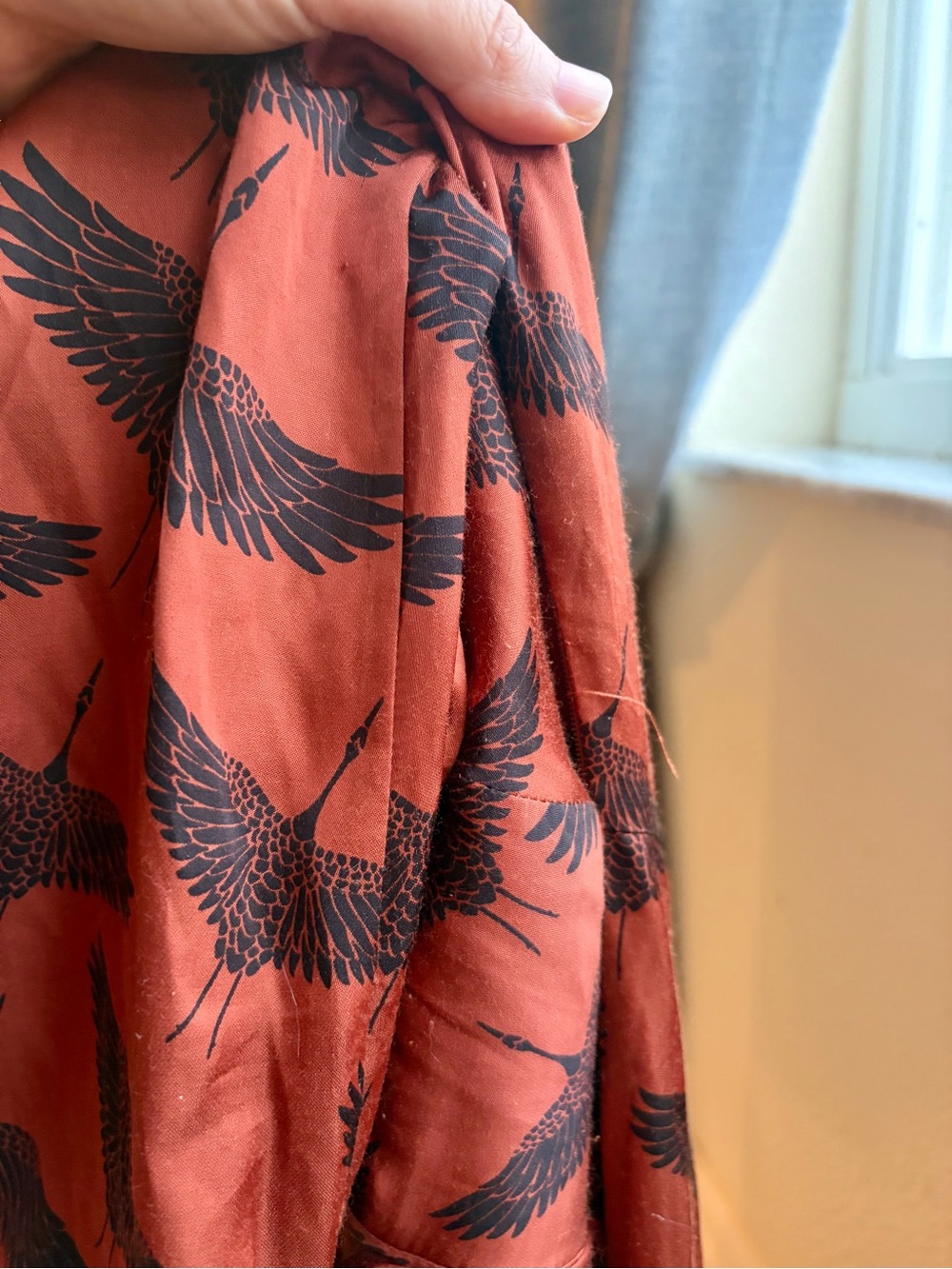 Sandro Orange Crane Midi Dress - Picture 3 of 3